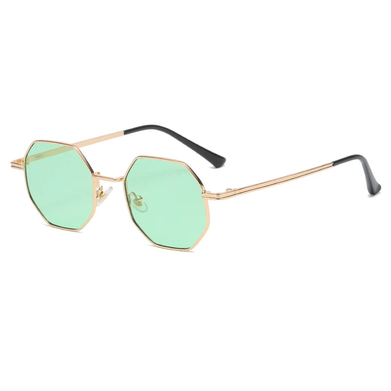 Polygon Metal Sunglasses – Unisex Vintage Luxury Mirror Shades | Livia & Co