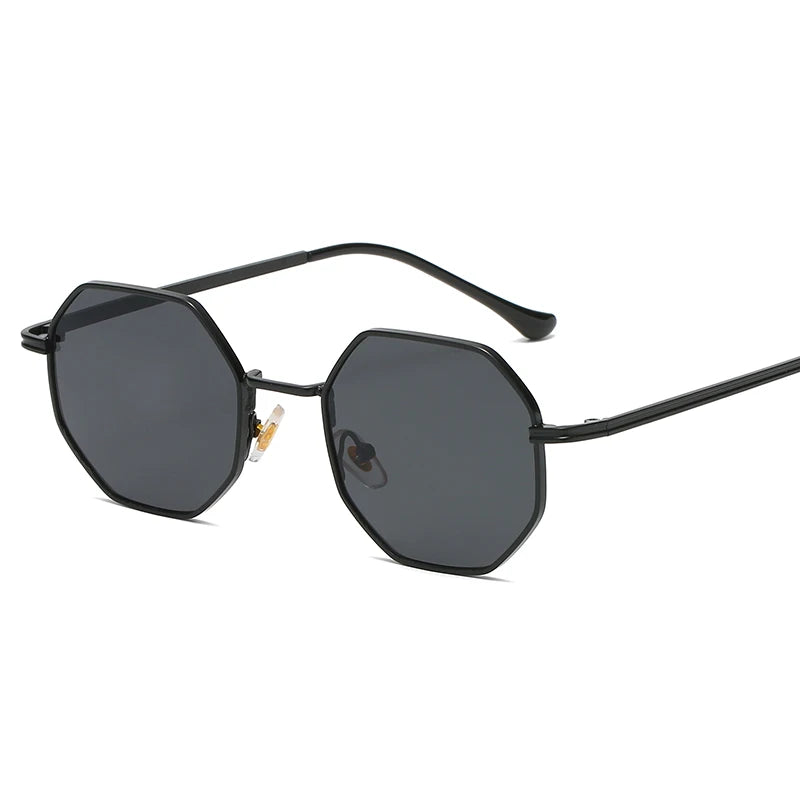Polygon Metal Sunglasses – Unisex Vintage Luxury Mirror Shades | Livia & Co