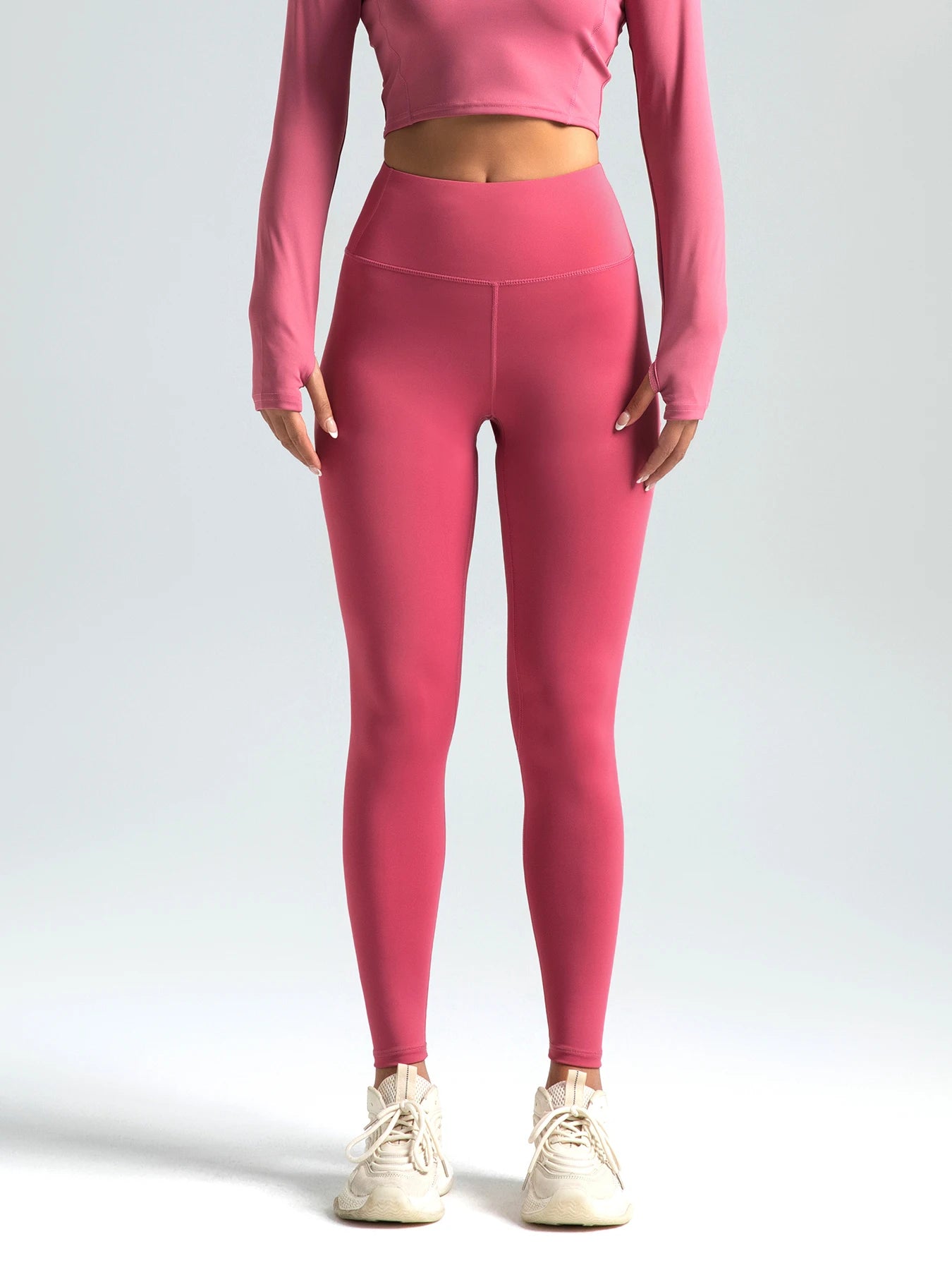 Women's Solid High Waist Sports Leggings – Breathable & Quick-Dry Yoga & Running Pants