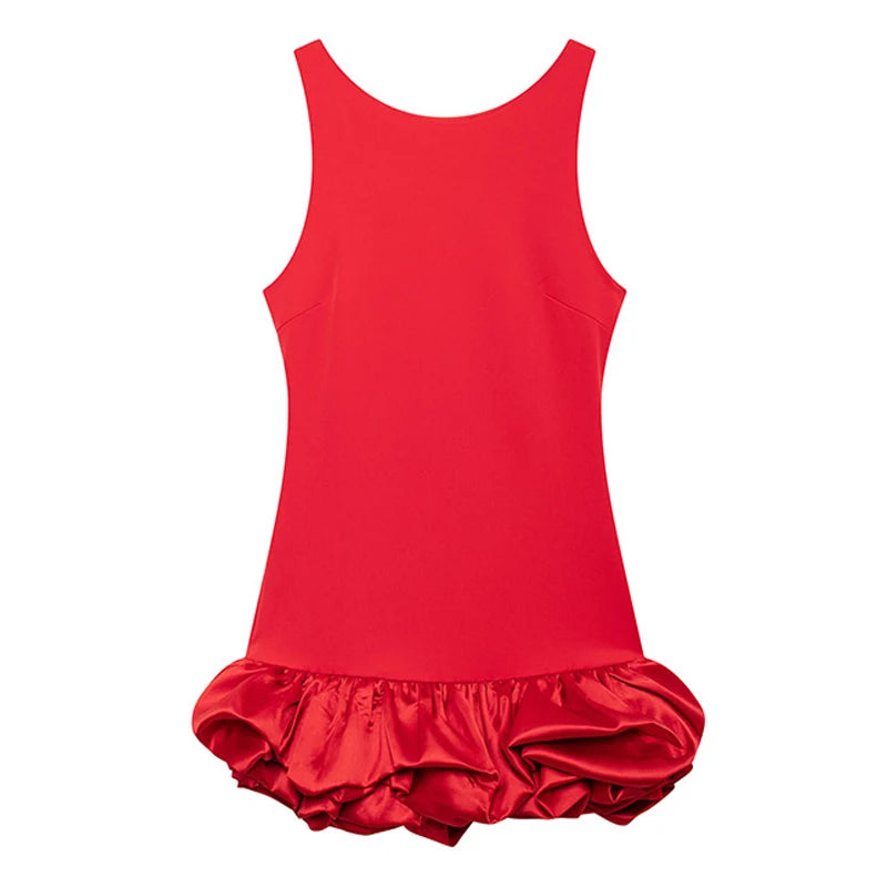 Moonlight Whispers" Y2K Backless Ruffled Mini Dress