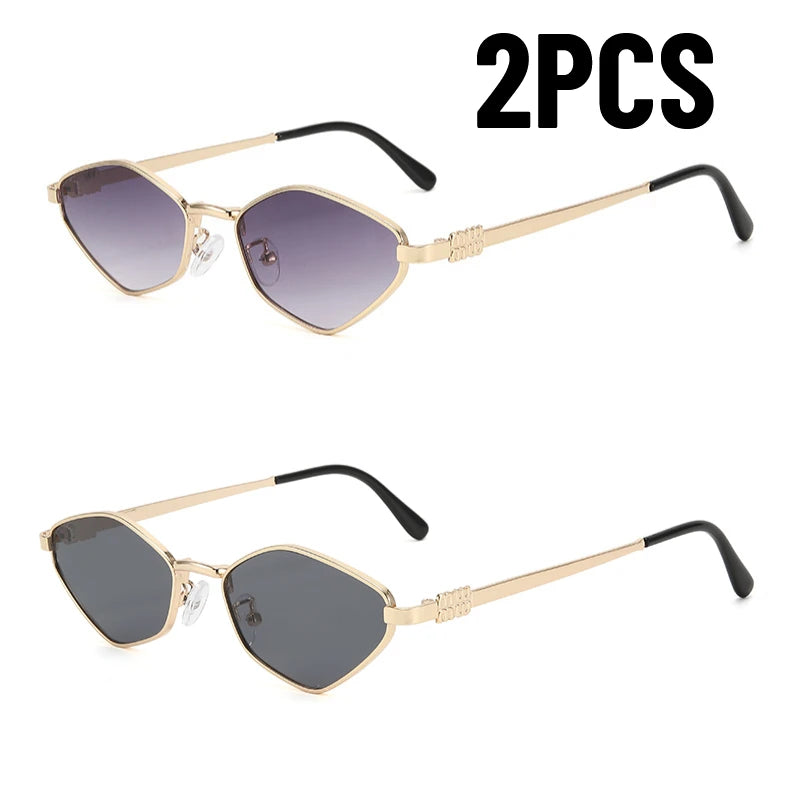 Vintage Hexagonal Metal Sunglasses – Unisex Punk Style Shades | Livia & Co
