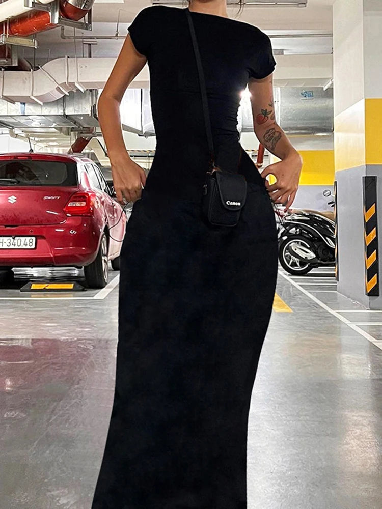 Serene Grace Backless Maxi Dress