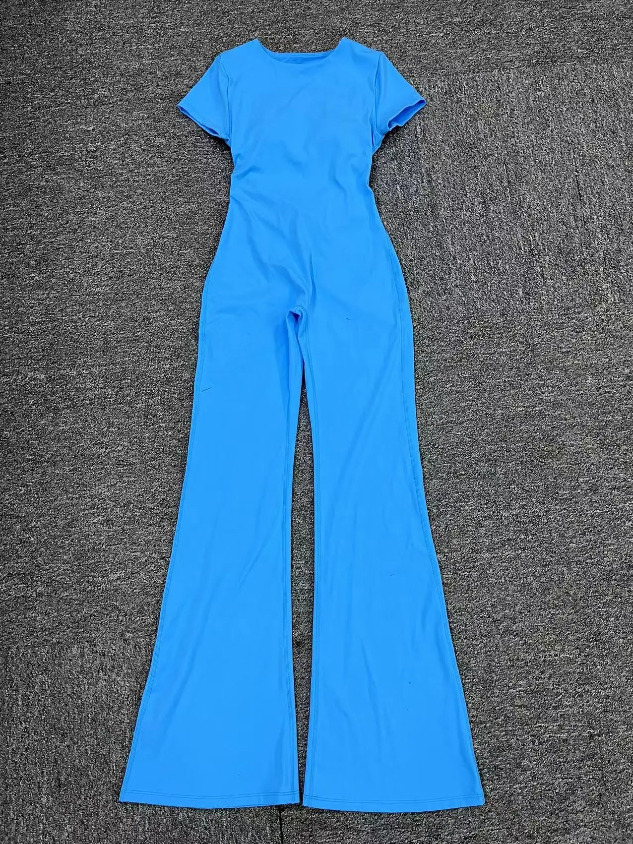 Radiant Elegance – Sexy Backless Scrunch Flared Jumpsuit for Women