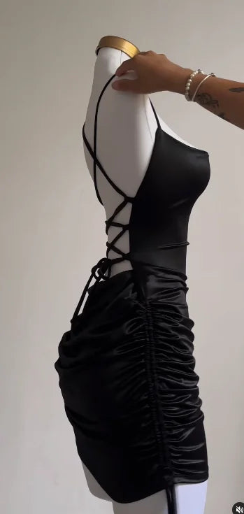Lace-Up Halter Spice Bag Dress: A Bold Summer Statement