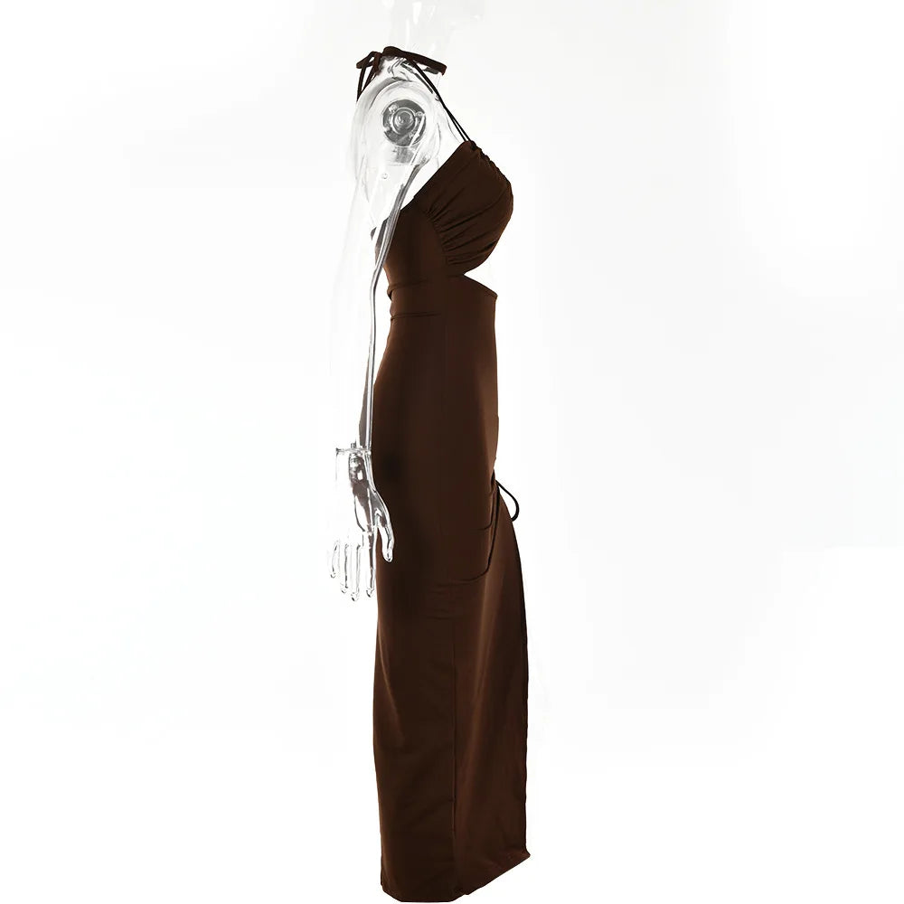 Elegant Backless Bodycon Midi Dress