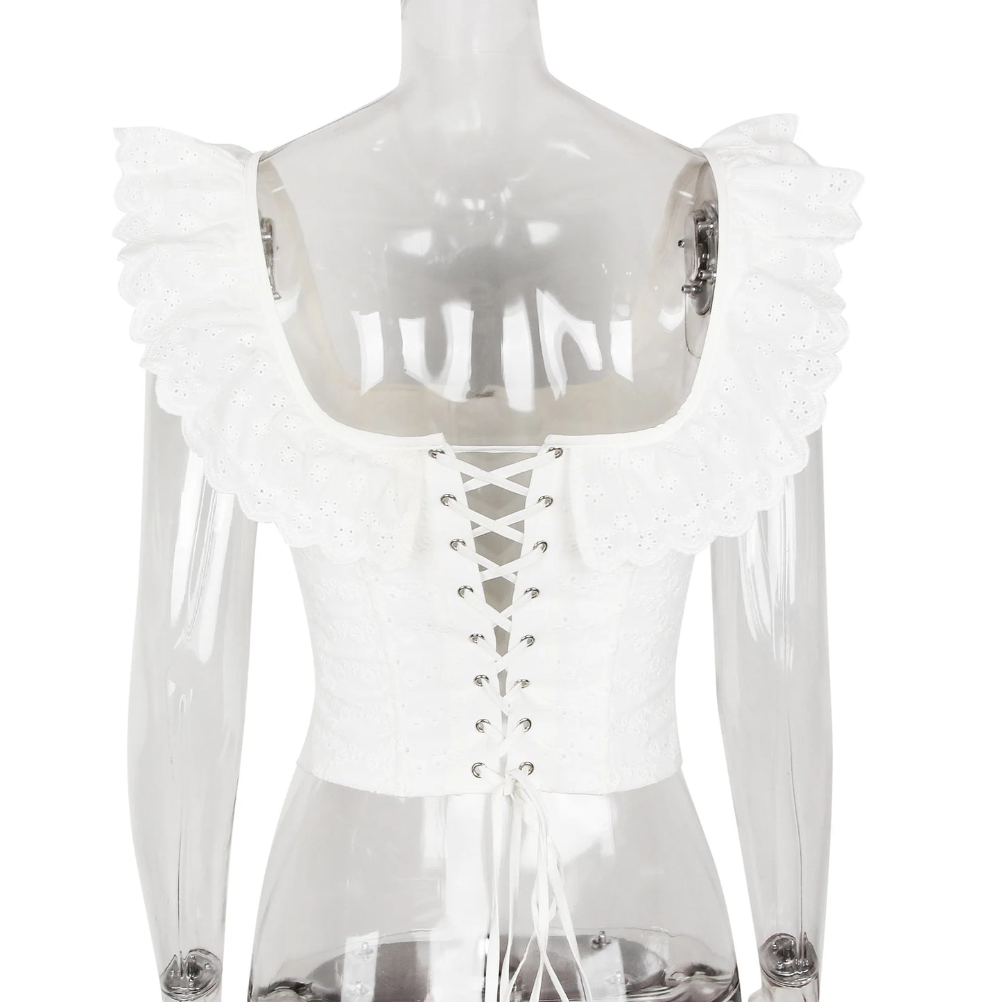 Butterfly Summer White Corset Top