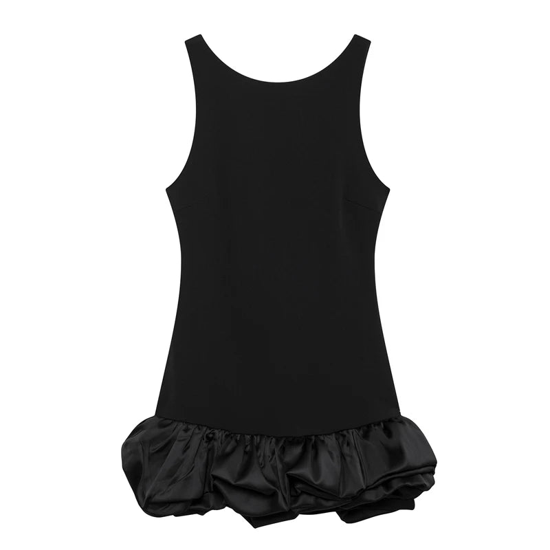 Moonlight Whispers" Y2K Backless Ruffled Mini Dress