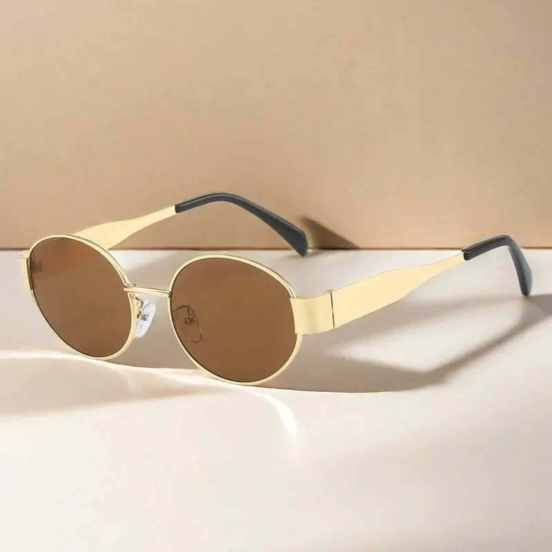 Advanced Metal Oval Sunglasses – Vintage Designer Shades 2024 | Livia & Co