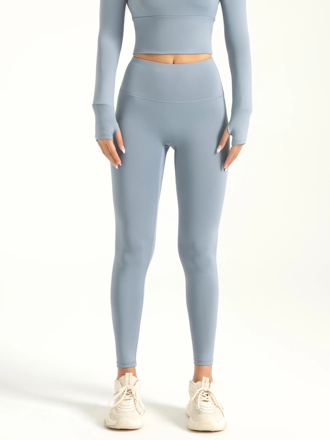 Women's Solid High Waist Sports Leggings – Breathable & Quick-Dry Yoga & Running Pants