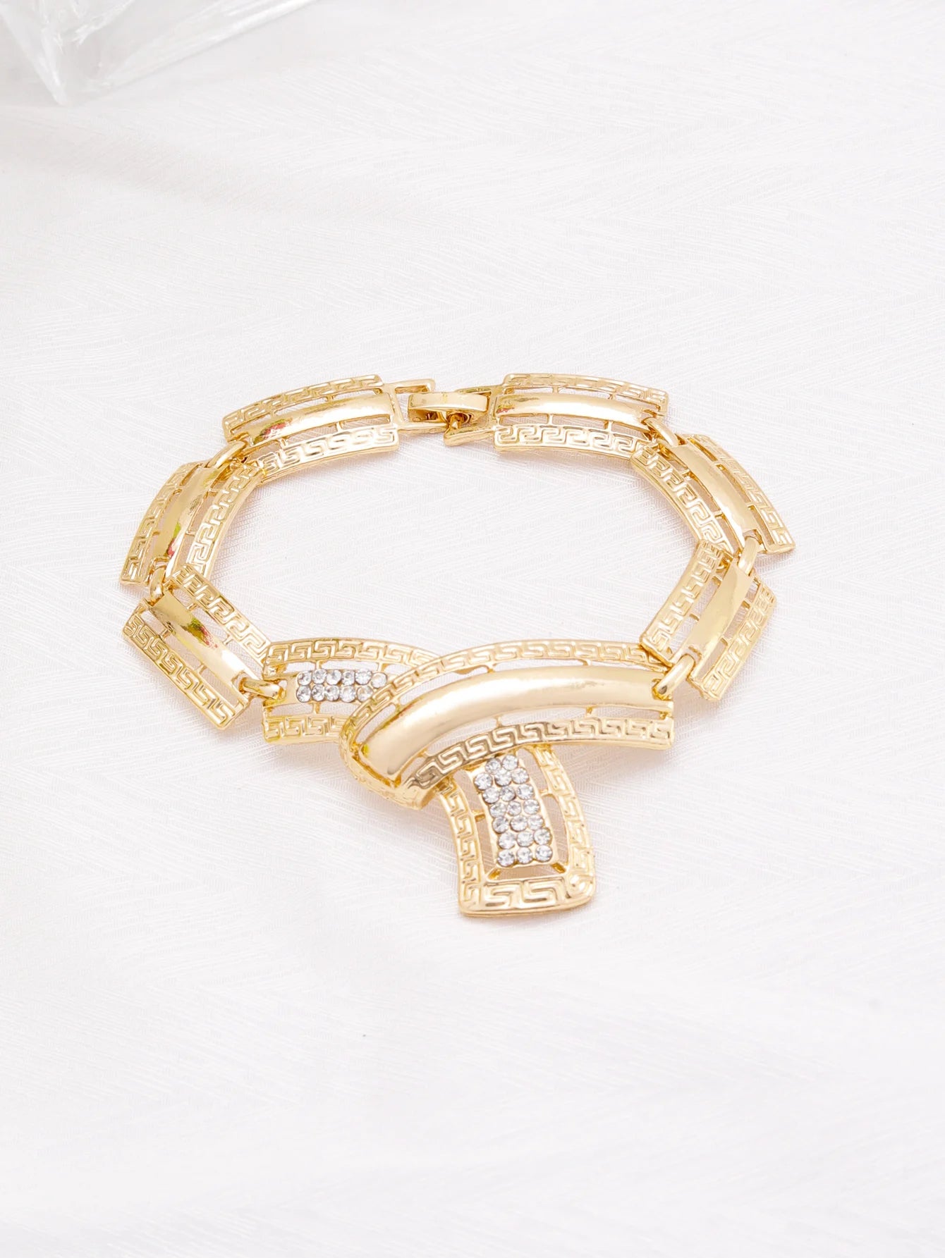 Golden Aura – Gold Color Drop Earrings, Necklace & Bracelet Set