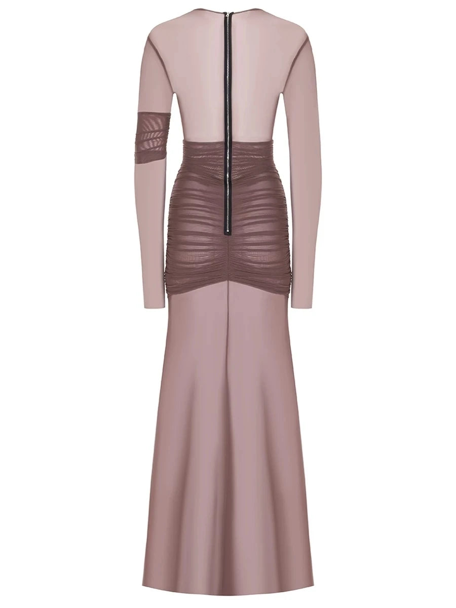 "Twilight Allure" Mesh Patchwork Bodycon Dress