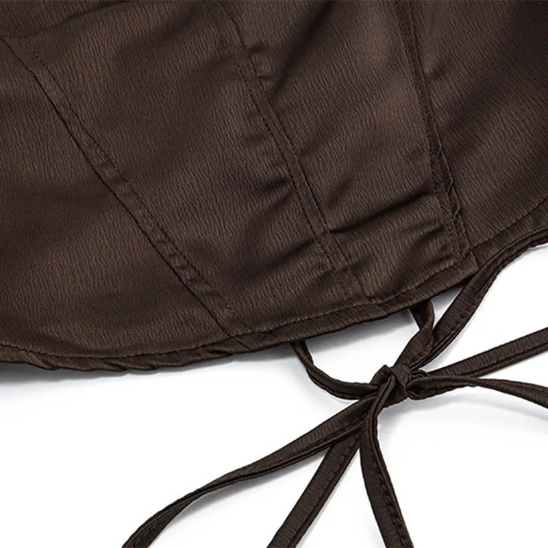 Whispers of Elegance: The Lace-Up Backless Spaghetti Strap Tank Top