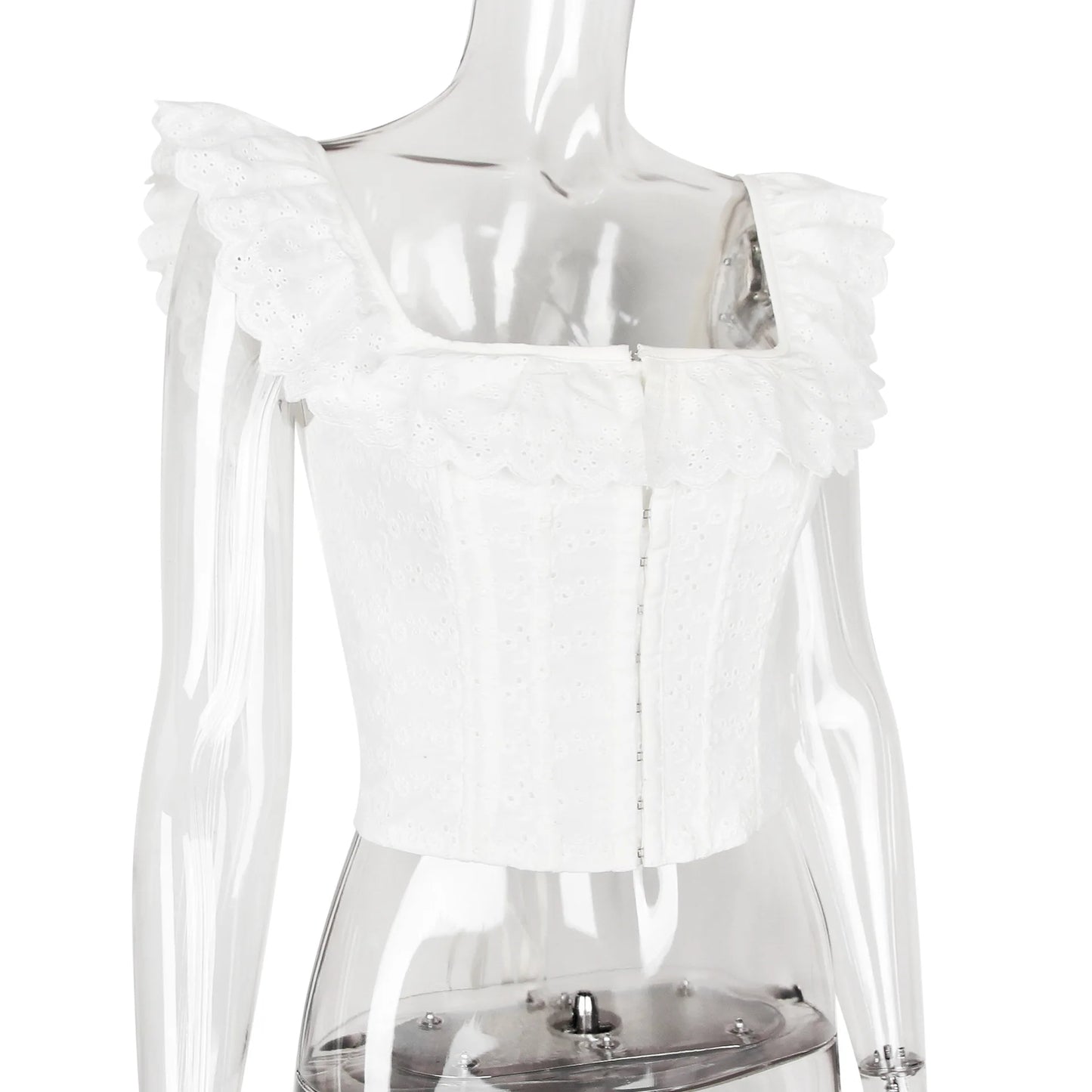 Butterfly Summer White Corset Top