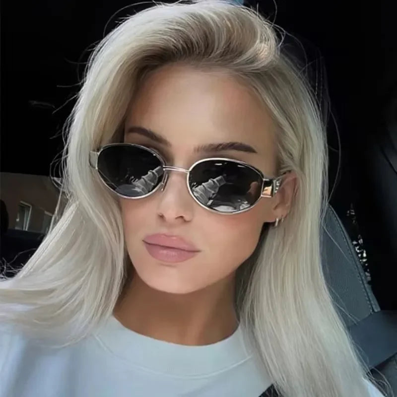 Advanced Metal Oval Sunglasses – Vintage Designer Shades 2024 | Livia & Co