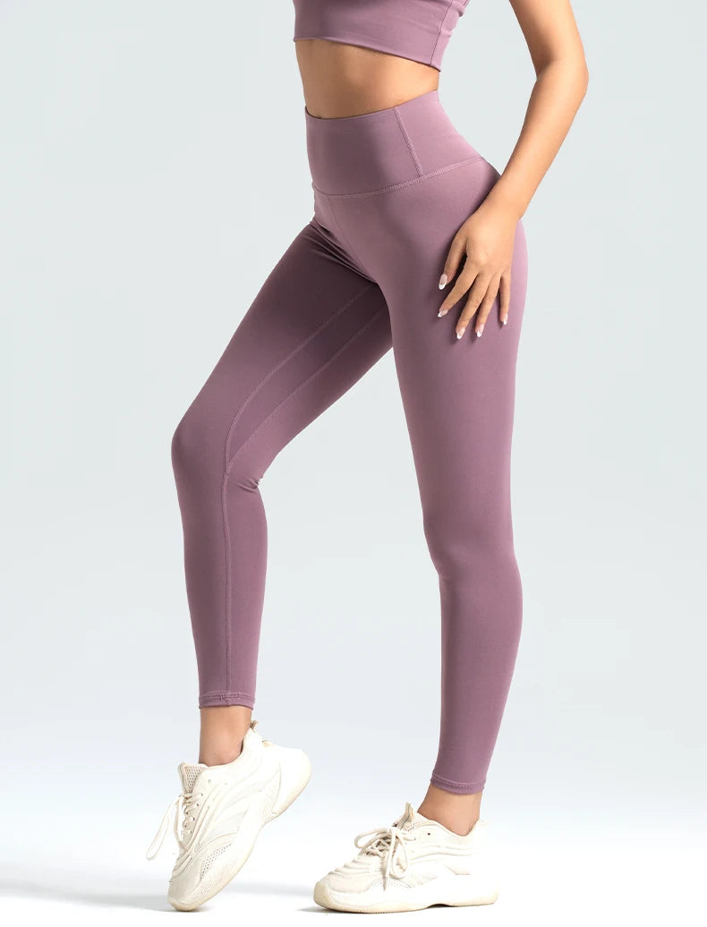 Women's Solid High Waist Sports Leggings – Breathable & Quick-Dry Yoga & Running Pants