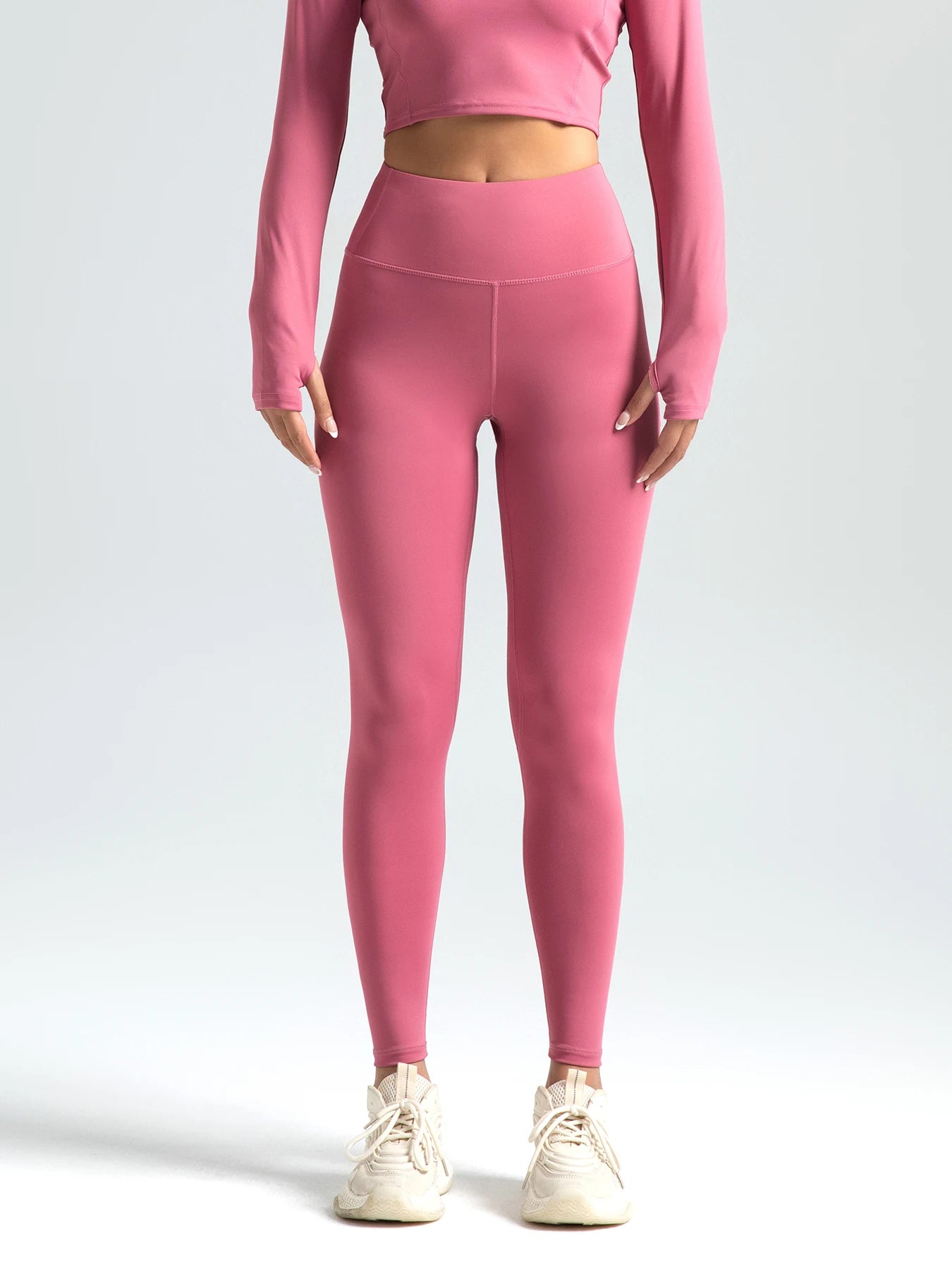Women's Solid High Waist Sports Leggings – Breathable & Quick-Dry Yoga & Running Pants