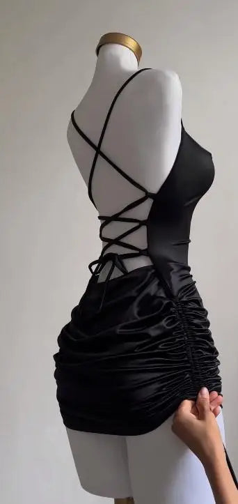Lace-Up Halter Spice Bag Dress: A Bold Summer Statement