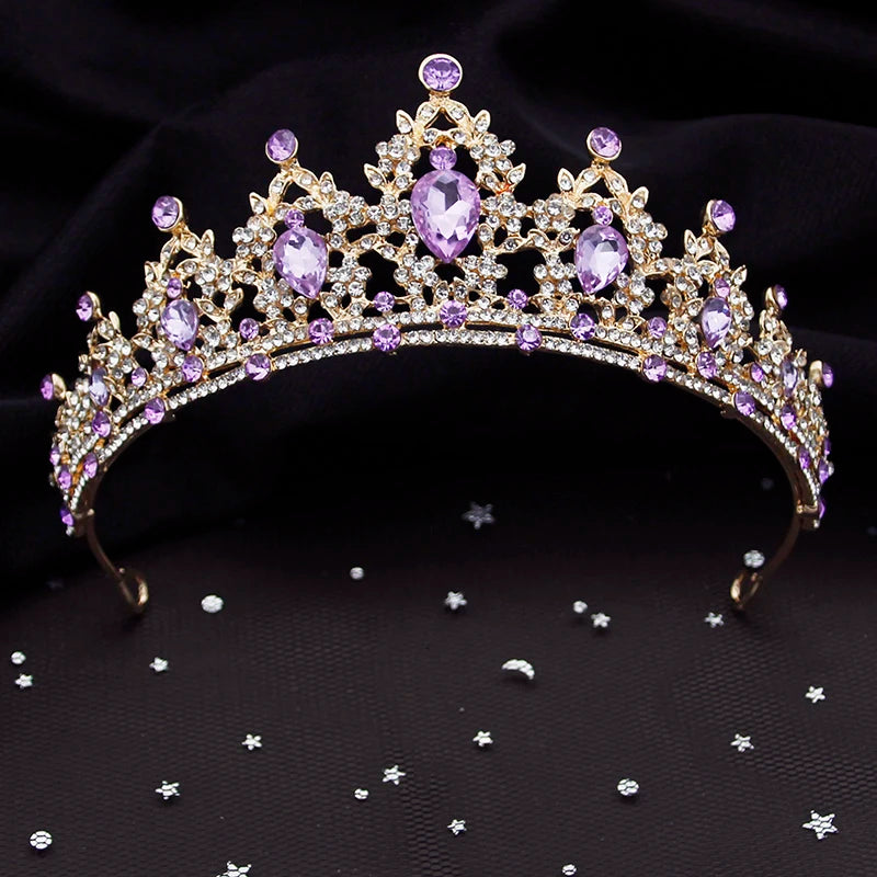 Royal Amethyst – Purple Crystal Bridal Jewelry Set with Tiara, Necklace & Earrings