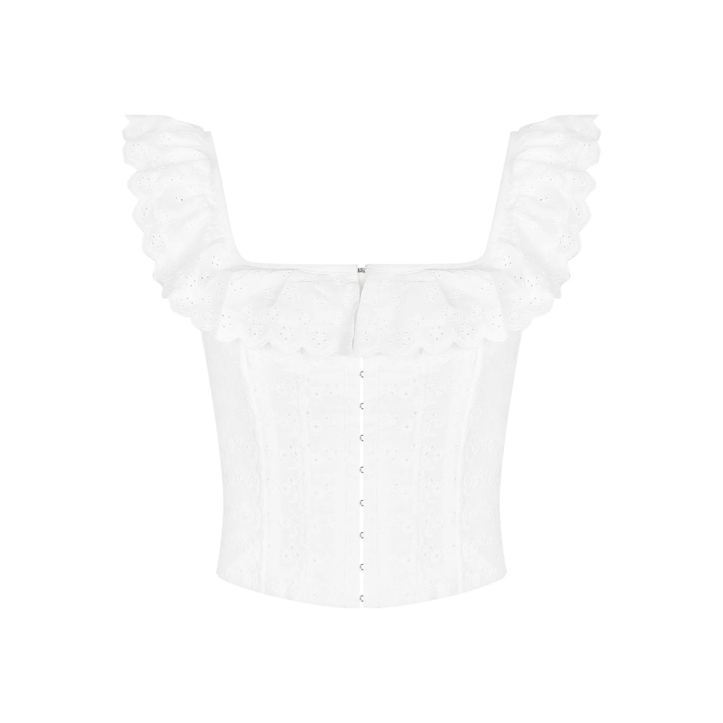 Butterfly Summer White Corset Top