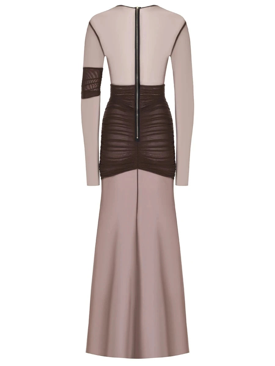 "Twilight Allure" Mesh Patchwork Bodycon Dress
