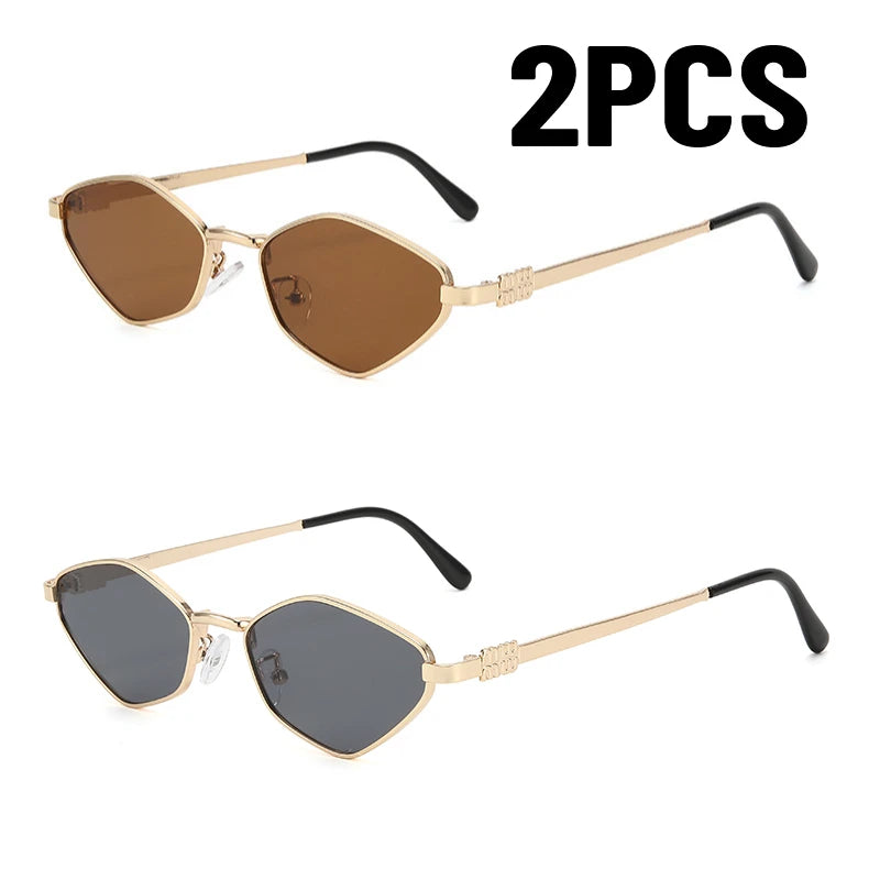 Vintage Hexagonal Metal Sunglasses – Unisex Punk Style Shades | Livia & Co
