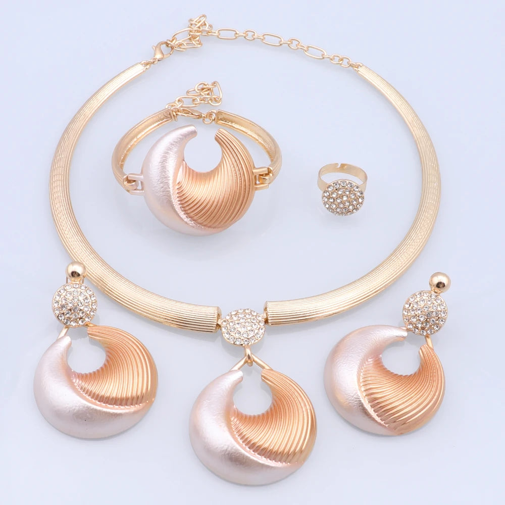 Regal Mirage – Silver-Plated Luxury Necklace, Earrings, Bracelet & Ring Set for Weddings & Special