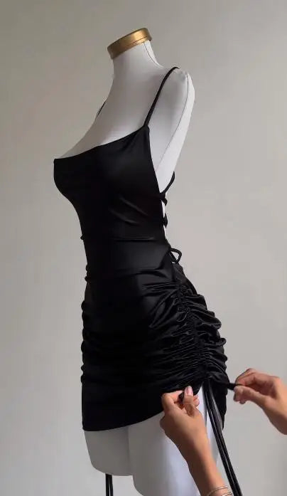 Lace-Up Halter Spice Bag Dress: A Bold Summer Statement