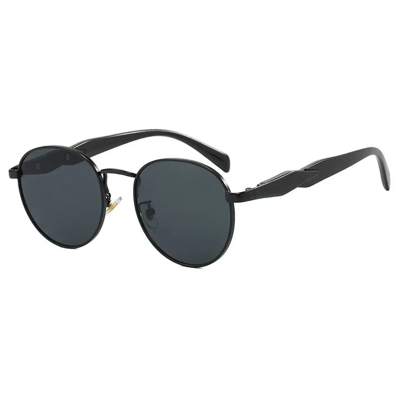 Vintage Round Metal Sunglasses – Unisex Retro Designer Eyewear | Livia & Co