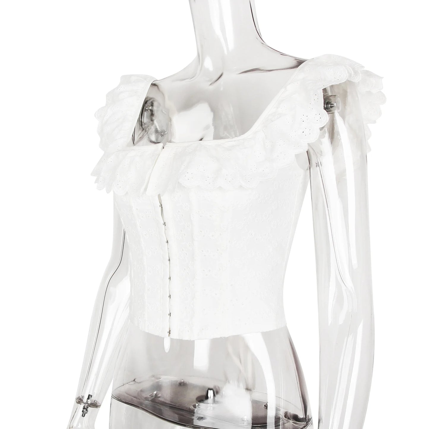 Butterfly Summer White Corset Top