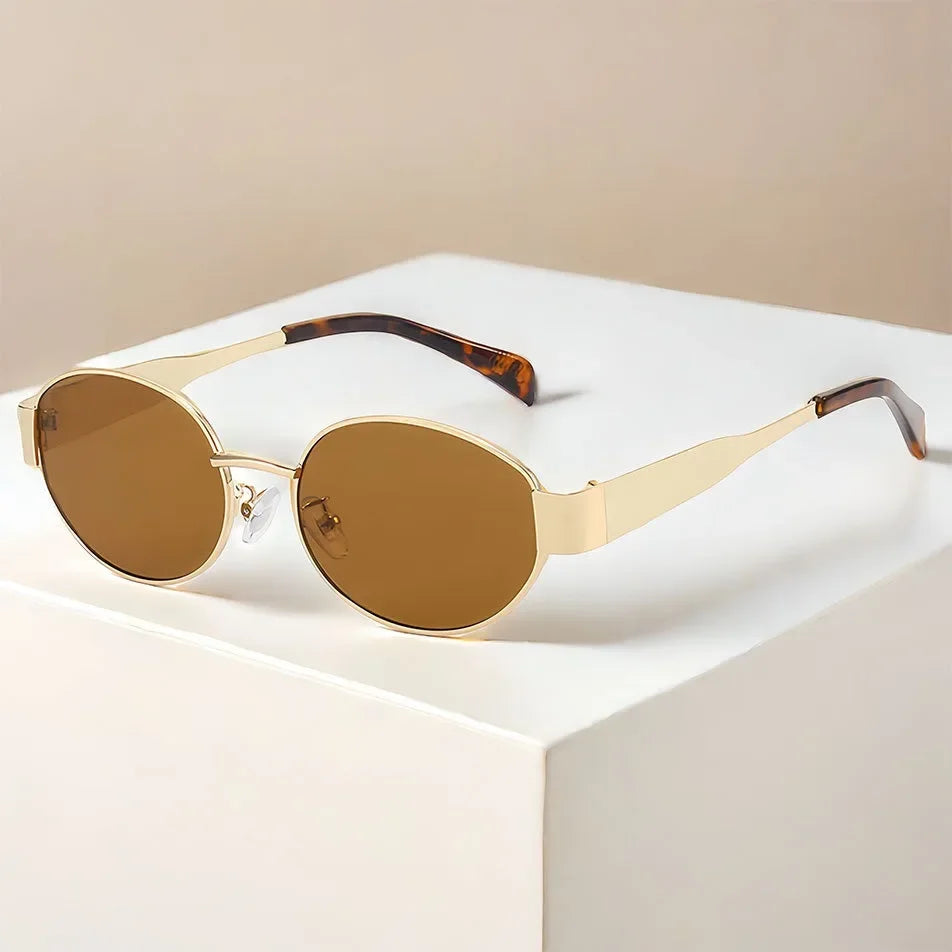 Advanced Metal Oval Sunglasses – Vintage Designer Shades 2024 | Livia & Co