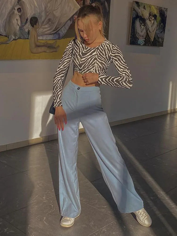 Backless Lace-Up Long Sleeve Top