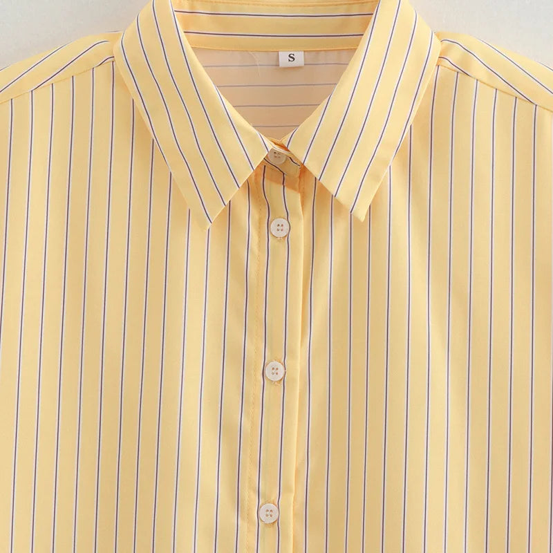 Yellow Striped Button-Down Shirt