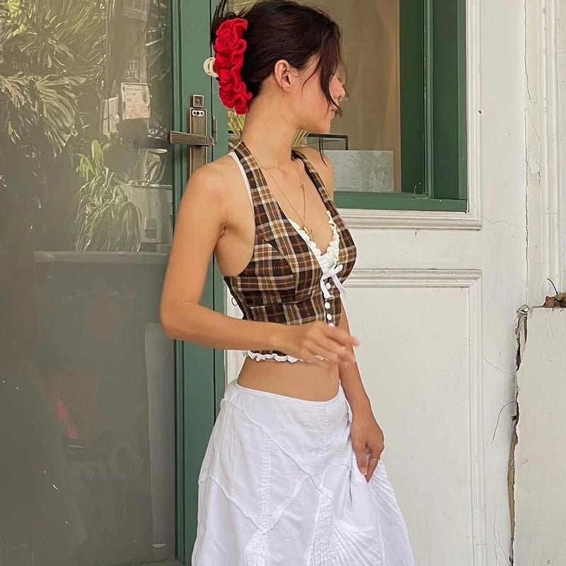 "Parisian Dream" Retro Slim Halter Top