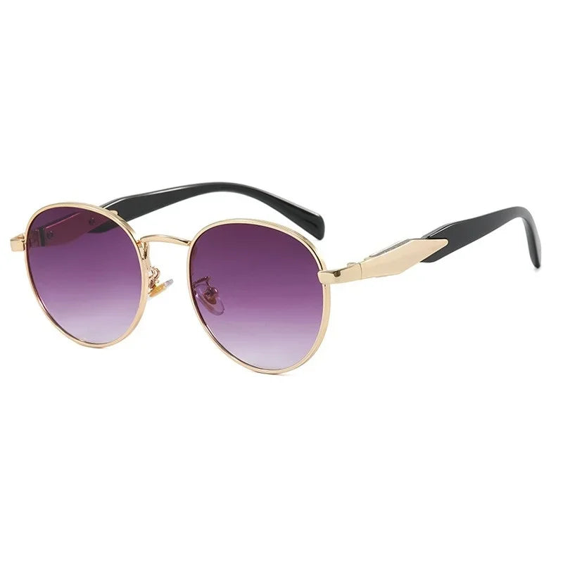 Vintage Round Metal Sunglasses – Unisex Retro Designer Eyewear | Livia & Co