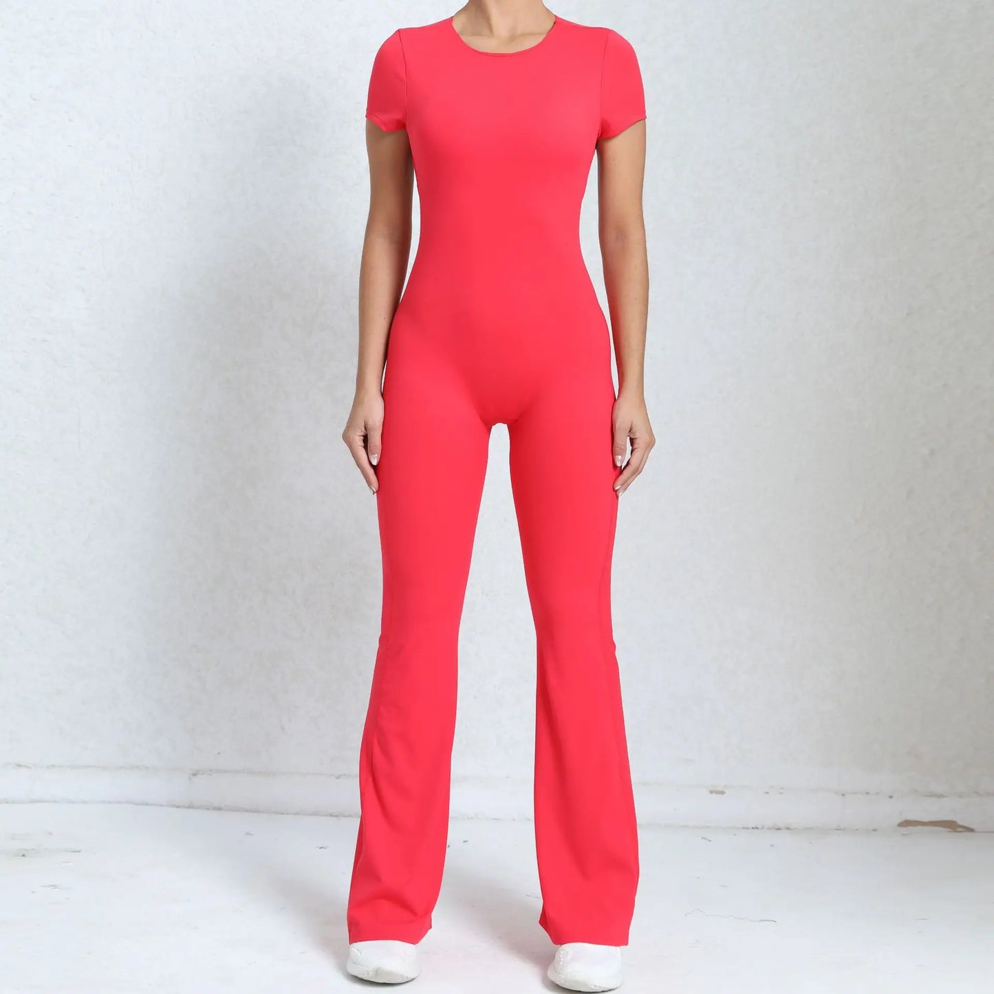 Radiant Elegance – Sexy Backless Scrunch Flared Jumpsuit for Women