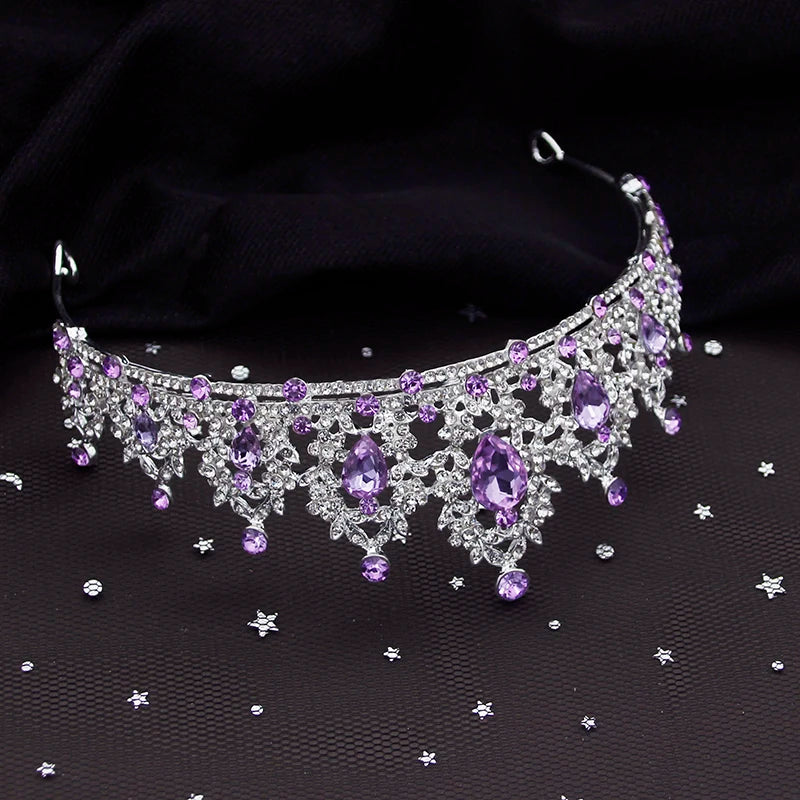Royal Amethyst – Purple Crystal Bridal Jewelry Set with Tiara, Necklace & Earrings