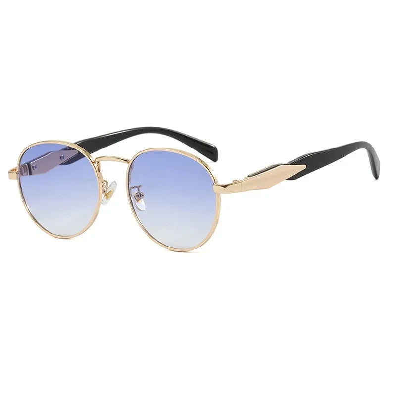 Vintage Round Metal Sunglasses – Unisex Retro Designer Eyewear | Livia & Co