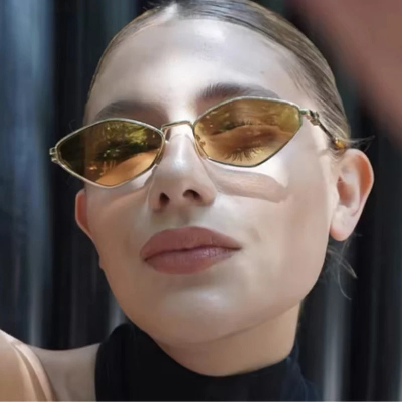 Vintage Hexagonal Metal Sunglasses – Unisex Punk Style Shades | Livia & Co