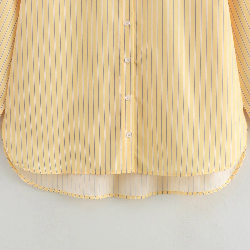 Yellow Striped Button-Down Shirt