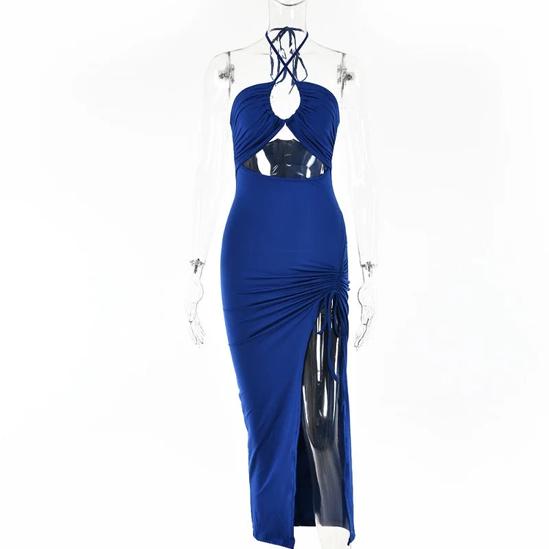 Elegant Backless Bodycon Midi Dress