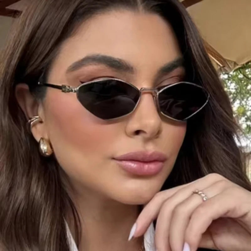 Vintage Hexagonal Metal Sunglasses – Unisex Punk Style Shades | Livia & Co