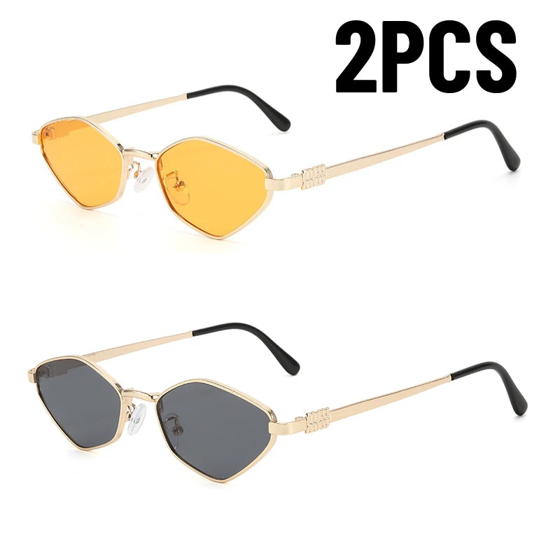 Vintage Hexagonal Metal Sunglasses – Unisex Punk Style Shades | Livia & Co