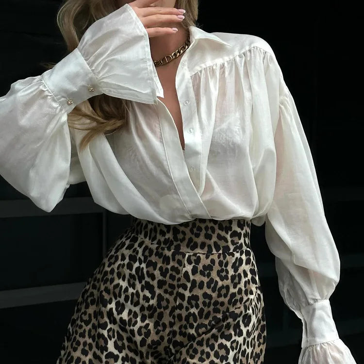 Smoke & Silence: The Sheer Drift Blouse