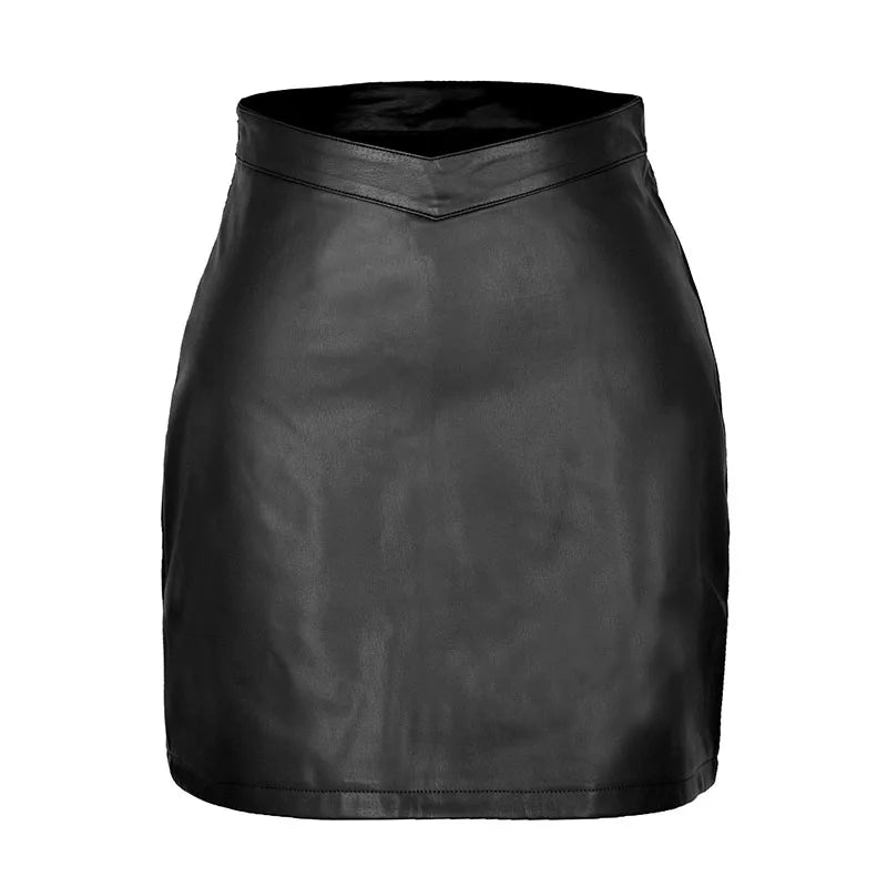 Noir Chic PU Leather Mini Skirt