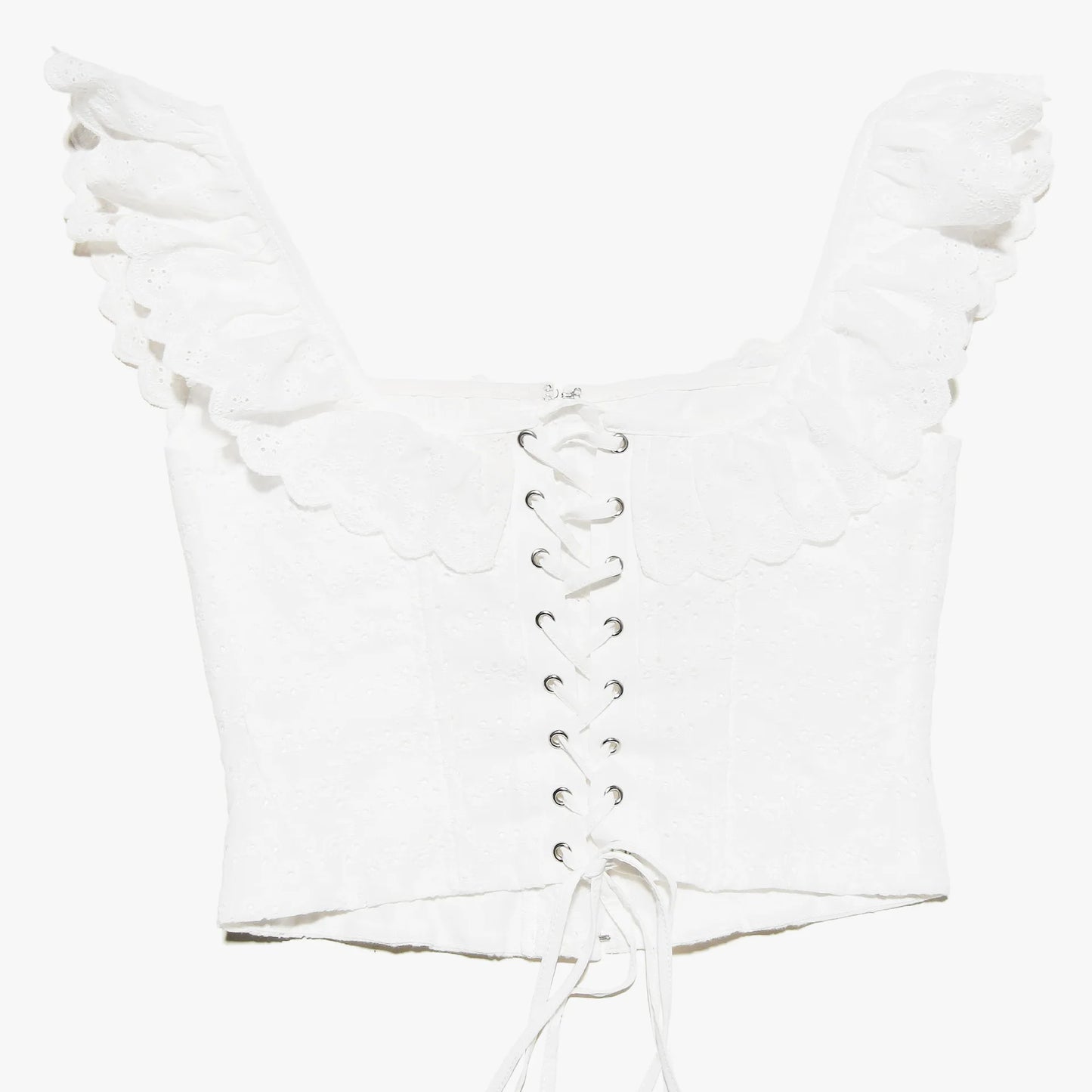 Butterfly Summer White Corset Top