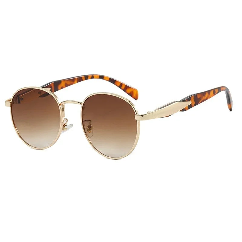 Vintage Round Metal Sunglasses – Unisex Retro Designer Eyewear | Livia & Co