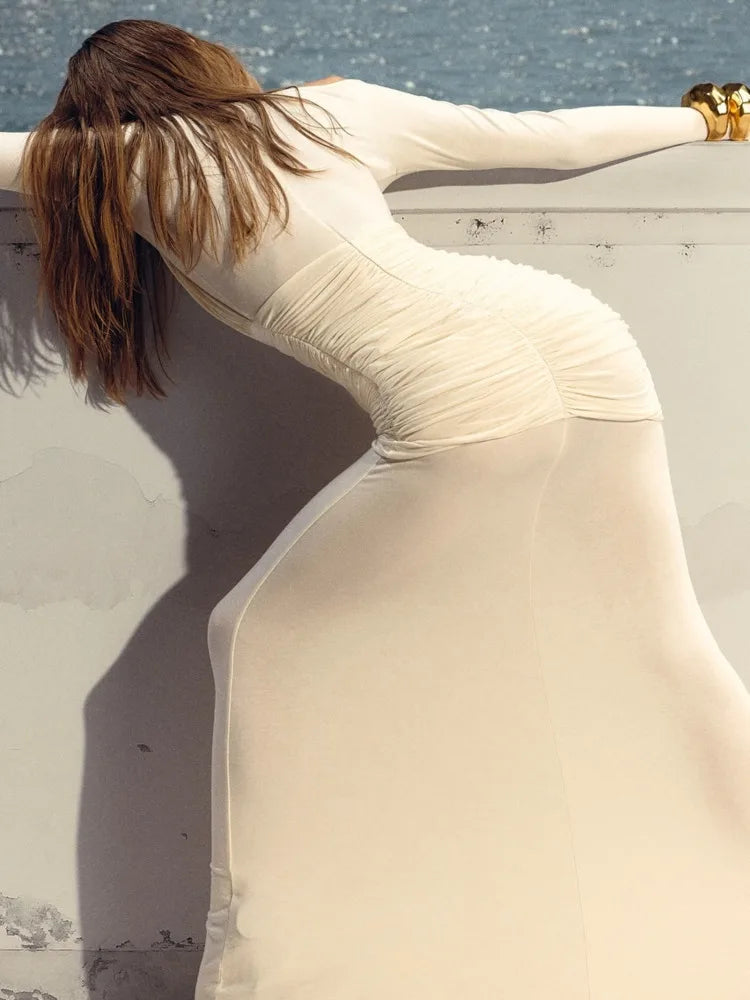 "Twilight Allure" Mesh Patchwork Bodycon Dress