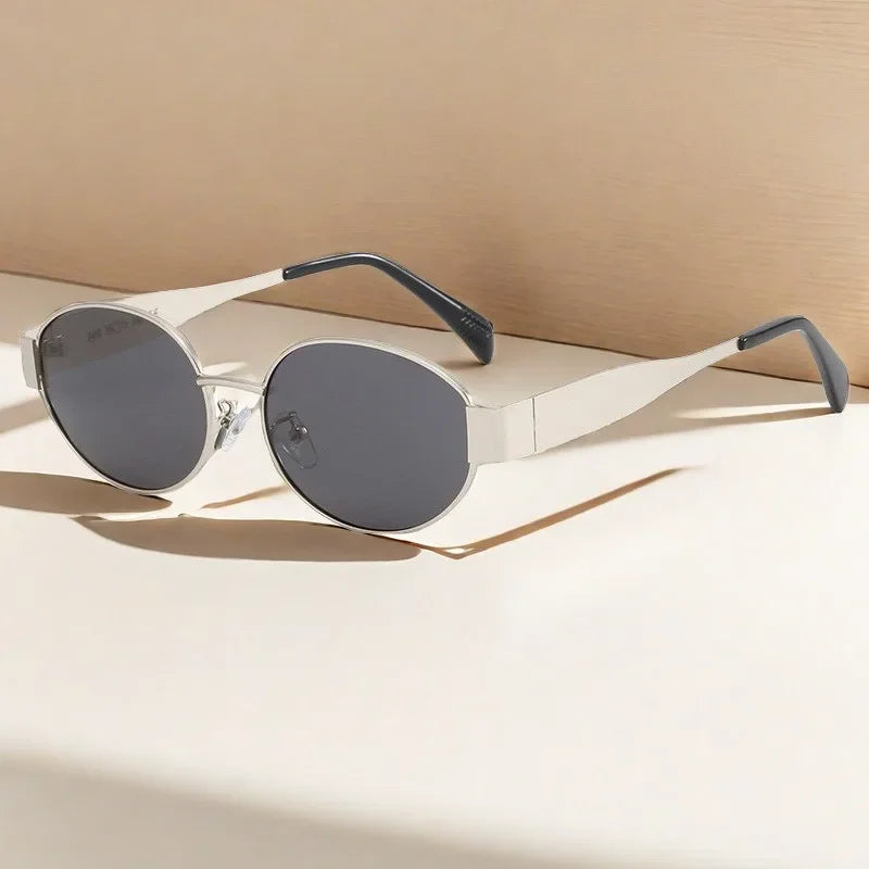 Advanced Metal Oval Sunglasses – Vintage Designer Shades 2024 | Livia & Co