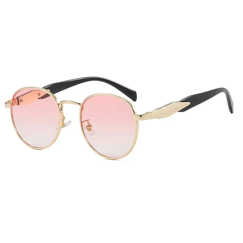 Vintage Round Metal Sunglasses – Unisex Retro Designer Eyewear | Livia & Co