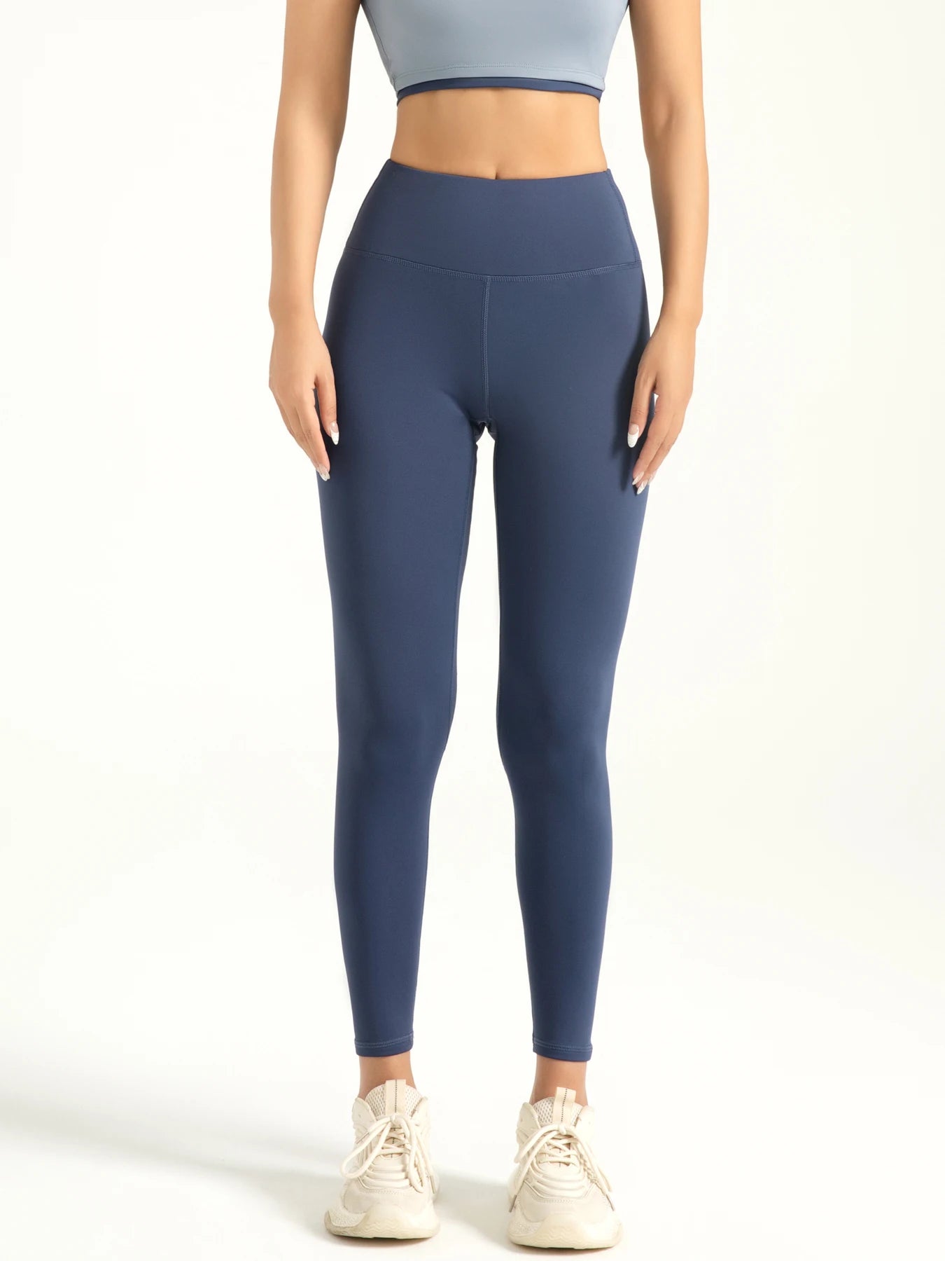 Women's Solid High Waist Sports Leggings – Breathable & Quick-Dry Yoga & Running Pants
